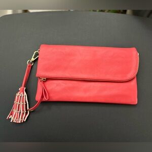Coral Clutch -Purse with Tassel Accent